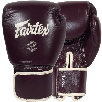 Fairtex BGV16 Боксерские Перчатки Тайский Бокс Женские "Real Leather" Темно-Бордовый